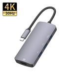 UC912 4 in 1 4K 30Hz USB 3.0 + 2 x USB 2.0 zu USB-C / Typ-C Multifunktionaler HUB Adapter, UC912 USB 3.0 + 2 x USB 2.0