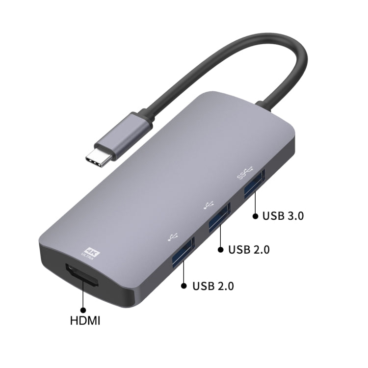 UC912 4 in 1 4K 30Hz USB 3.0 + 2 x USB 2.0 zu USB-C / Typ-C Multifunktionaler HUB Adapter, UC912 USB 3.0 + 2 x USB 2.0