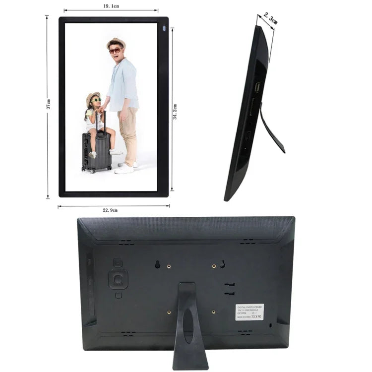 Digitaler Bilderrahmen mit 15,6-Zoll-FHD-LED-Display, Halterung und Fernbedienung, MSTAR V53-Programm, unterstützt USB-/SD-Karten-Eingang