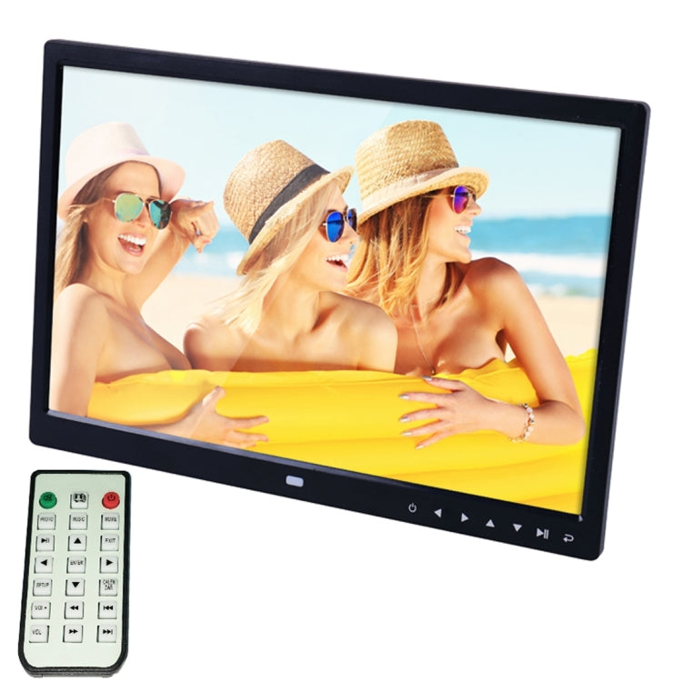 15,0 Zoll LED-Display Digitaler Fotorahmen mit Ständer / Fernbedienung, Allwinner, unterstützt USB / SD-Karten-Eingang / OTG, 15,0 Zoll, 15,0 Zoll Allwinner