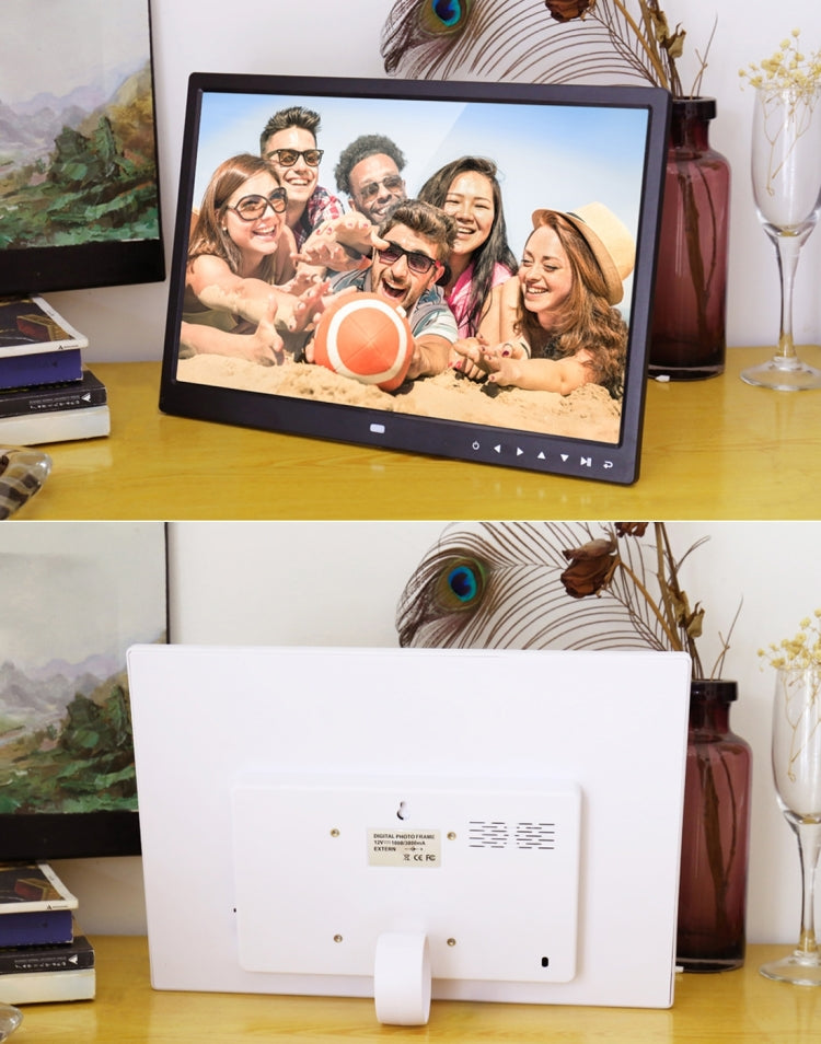 15,0 Zoll LED-Display Digitaler Fotorahmen mit Ständer / Fernbedienung, Allwinner, unterstützt USB / SD-Karten-Eingang / OTG, 15,0 Zoll, 15,0 Zoll Allwinner