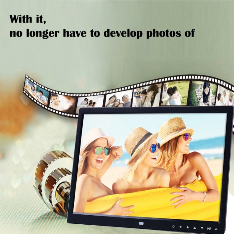 15,0 Zoll LED-Display Digitaler Fotorahmen mit Ständer / Fernbedienung, Allwinner, unterstützt USB / SD-Karten-Eingang / OTG, 15,0 Zoll, 15,0 Zoll Allwinner