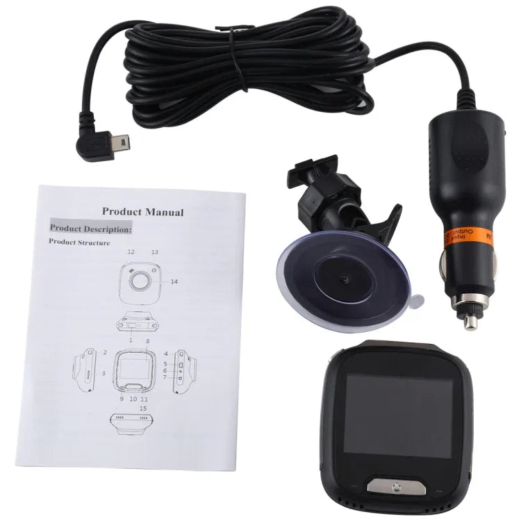 Mini Auto-DVR Kamera Rekorder 2,0 Zoll LCD Bildschirm HD 1080P 170 Grad Weitwinkel, unterstützt Bewegungserkennung / Infrarot-Nachtsicht / TF-Karte / Mikrofon, 2,0 Zoll