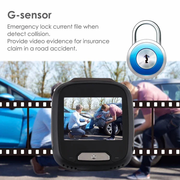 Mini Auto-DVR Kamera Rekorder 2,0 Zoll LCD Bildschirm HD 1080P 170 Grad Weitwinkel, unterstützt Bewegungserkennung / Infrarot-Nachtsicht / TF-Karte / Mikrofon, 2,0 Zoll