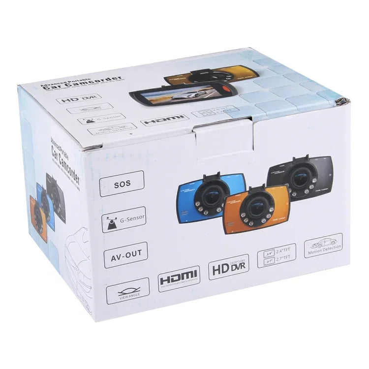 Auto-DVR-Kamera, 2,7 Zoll LCD, 480P, 1,3 MP Kamera, 120 Grad Weitwinkel, Unterstützung für Nachtsicht / Bewegungserkennung / TF-Karte / G-Sensor, 2,7 Zoll