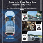 X12 2K Ultra HD Panorama-Dreifachaufnahme WiFi Auto-Dashcam Unterstützt mobile APP, X12