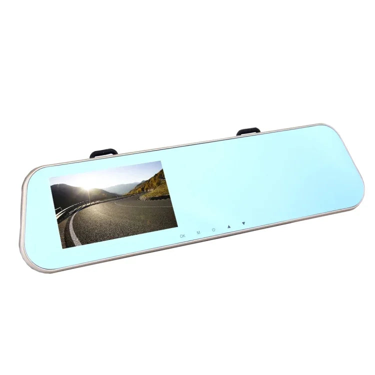 Linke Bildschirm-Rückspiegel-Fahrzeug-DVR, Allwinner-Programme, 2 x Kameras 1080P HD 140-Grad-Weitwinkelansicht, unterstützt GPS-Anschluss/Bewegungserkennung/Nachtsicht/TF-Karte/G-Sensor, Rückspiegel-Fahrzeug-DVR