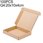 100 Stück Kraftpapier-Versandkarton, Größe: Q4, 20x10x4cm