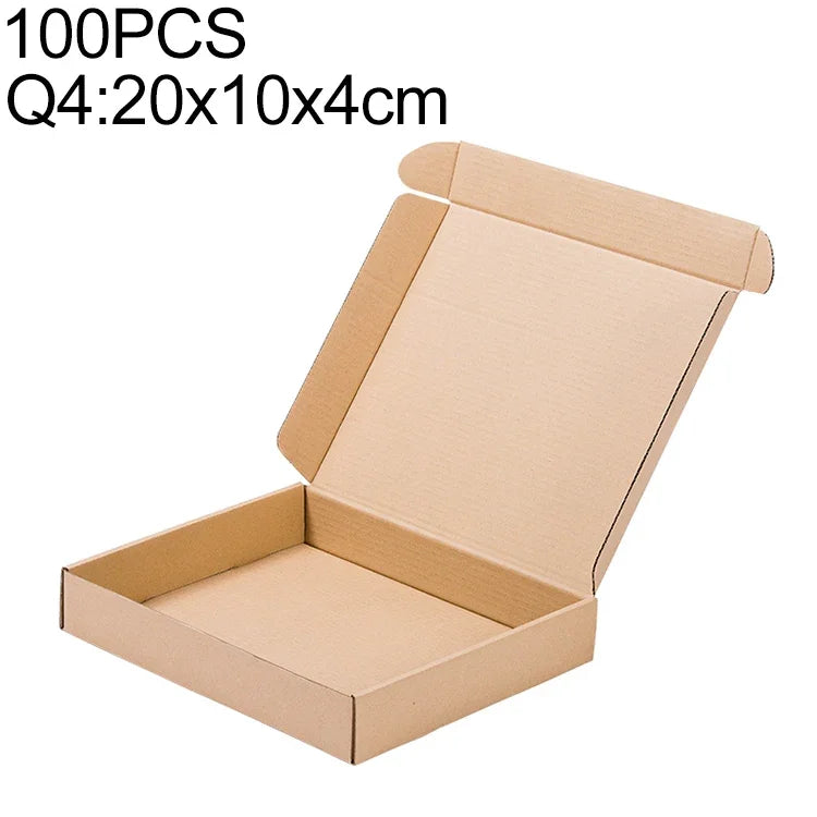 100 Stück Kraftpapier-Versandkarton, Größe: Q4, 20x10x4cm