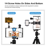 PULUZ 3-in-1 Vlogging Live Broadcast LED Selfie Licht Smartphone Video Rig Kits mit Mikrofon + Blitzschuh-Stativkopf für iPhone, Galaxy, Huawei, Xiaomi, HTC, LG, Google und andere Smartphones, 3-in-1, 3-in-1 (Rot), 3-in-1 (US)
