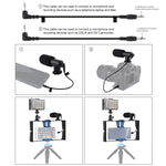 PULUZ 3-in-1 Vlogging Live Broadcast LED Selfie Licht Smartphone Video Rig Kits mit Mikrofon + Blitzschuh-Stativkopf für iPhone, Galaxy, Huawei, Xiaomi, HTC, LG, Google und andere Smartphones, 3-in-1, 3-in-1 (Rot), 3-in-1 (US)