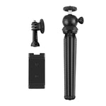 PULUZ Mini-Oktopus-Stativhalterung mit Kugelkopf, Handyklemme, Stativadapter und langer Schraube für Spiegelreflexkameras, GoPro und Smartphones. Größe: 25 cm x 4,5 cm.