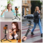 PULUZ Mini-Oktopus-Stativhalterung mit Kugelkopf, Handyklemme, Stativadapter und langer Schraube für Spiegelreflexkameras, GoPro und Smartphones. Größe: 30 cm x 5 cm, 30 cm Stativ + Handyklemme
