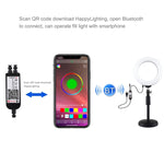 PULUZ 6,2 Zoll 16 cm RGBW Licht + Runde Basis Desktop-Halter USB Dimmbares LED-Ring Vlogging Fotografie Video Licht mit Kalt-Schuh Stativ Kugelkopf & Fernbedienung, Desktop-Halterung + 6,2 Zoll RGBW / Fernbedienung