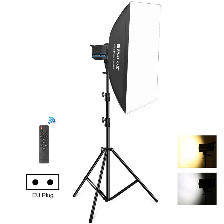 PULUZ 120W Fotostudio Blitzlicht-Kit mit Softbox Reflektor & Stativ, Rechteck 120W 2700K-6500K Lichtkit EU-Stecker, Rechteck 120W 2700K-6500K Lichtkit UK-Stecker, Rechteck 120W 2700K-6500K Lichtkit US-Stecker