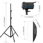 PULUZ 120W Fotostudio Blitzlicht-Kit mit Softbox Reflektor & Stativ, Rechteck 120W 2700K-6500K Lichtkit EU-Stecker, Rechteck 120W 2700K-6500K Lichtkit UK-Stecker, Rechteck 120W 2700K-6500K Lichtkit US-Stecker