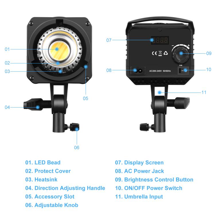 PULUZ 120W Fotostudio Blitzlicht-Kit mit Softbox Reflektor & Stativ, Rechteck 120W 2700K-6500K Lichtkit EU-Stecker, Rechteck 120W 2700K-6500K Lichtkit UK-Stecker, Rechteck 120W 2700K-6500K Lichtkit US-Stecker