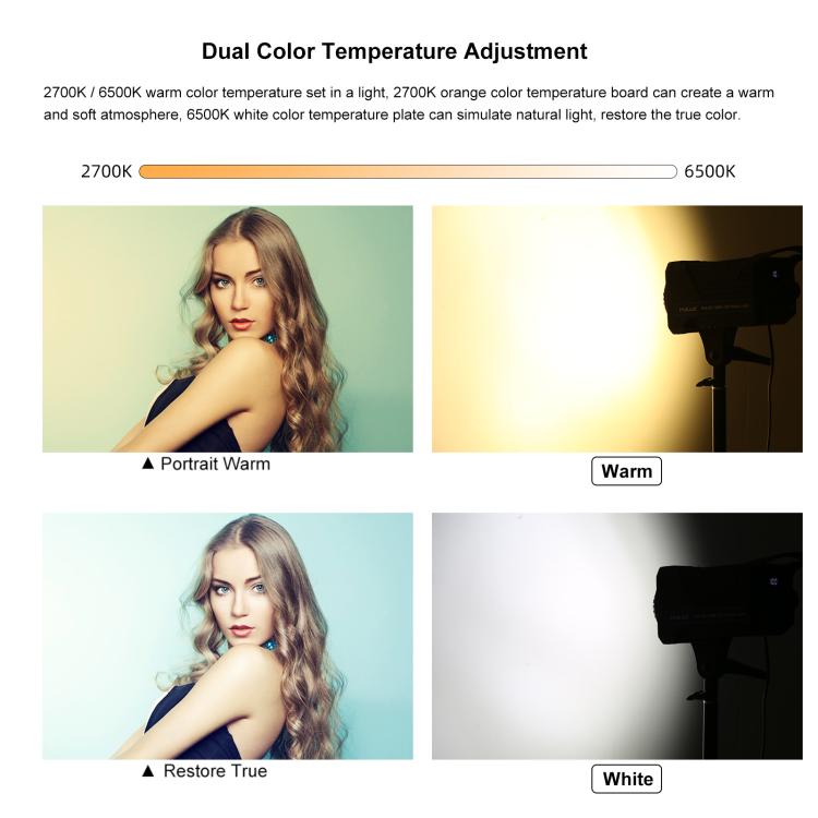 PULUZ 120W Fotostudio Blitzlicht-Kit mit Softbox Reflektor & Stativ, Rechteck 120W 2700K-6500K Lichtkit EU-Stecker, Rechteck 120W 2700K-6500K Lichtkit UK-Stecker, Rechteck 120W 2700K-6500K Lichtkit US-Stecker