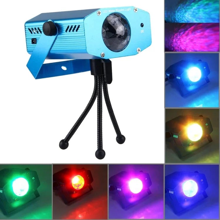 3W x 3 RGB Mini-Wasserwellenprojektor mit Fernbedienung, EU-Stecker, EU-Stecker