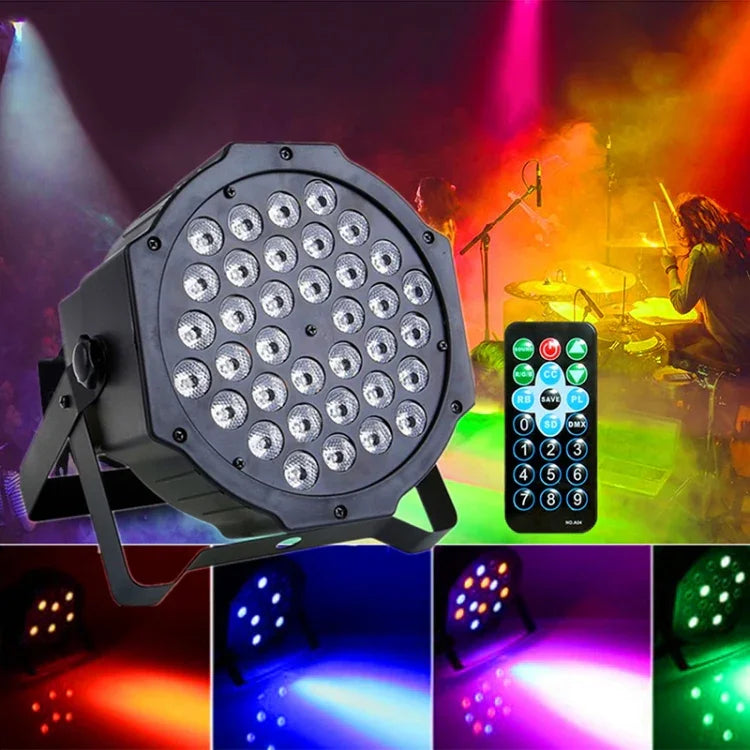 36W 36 LEDs DMX512 RGB LED PAR Licht mit Fernbedienung, Stroboskop + Soundsteuerung + Selbstrührend, AC 100-240V, RGB mit Fernbedienung
