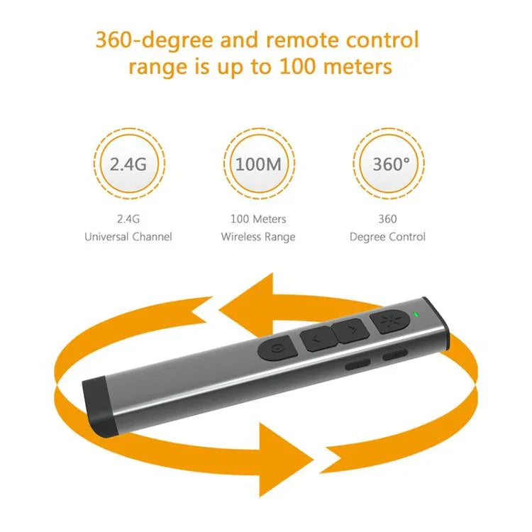 Doosl Dsit038 2,4-GHz Funk-Presenter, PowerPoint-Clicker, Fernbedienung mit grünem Laserpointer, Reichweite: 100 m, grüner Laser