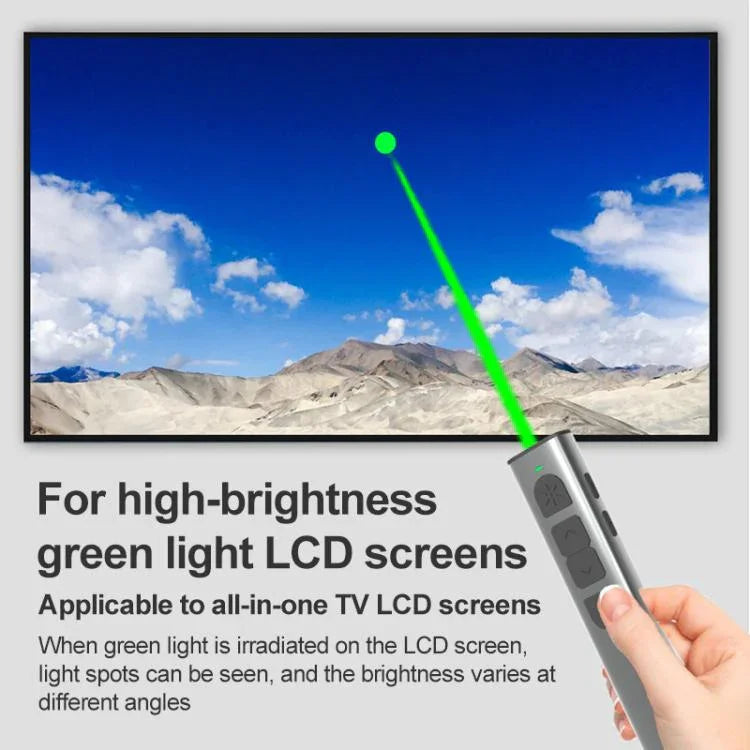 Doosl Dsit038 2,4-GHz Funk-Presenter, PowerPoint-Clicker, Fernbedienung mit grünem Laserpointer, Reichweite: 100 m, grüner Laser