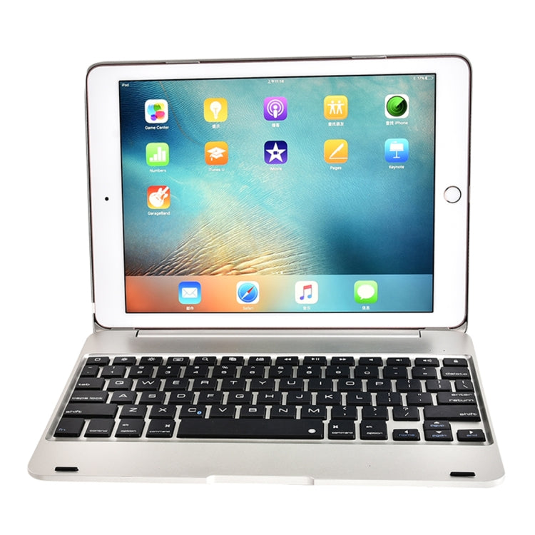 F19B für iPad 9,7 (2017/2018) & iPad Air & Air 2 & iPad Pro 9,7 & Neues iPad 9,7 Zoll (2017) Ultraleichte ABS horizontale Klapp-Tablet-Hülle + Bluetooth-Tastatur