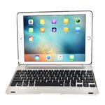 F19B für iPad 9,7 (2017/2018) & iPad Air & Air 2 & iPad Pro 9,7 & Neues iPad 9,7 Zoll (2017) Ultraleichte ABS horizontale Klapp-Tablet-Hülle + Bluetooth-Tastatur