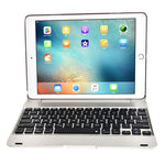 F19B für iPad 9,7 (2017/2018) & iPad Air & Air 2 & iPad Pro 9,7 & Neues iPad 9,7 Zoll (2017) Ultraleichte ABS horizontale Klapp-Tablet-Hülle + Bluetooth-Tastatur