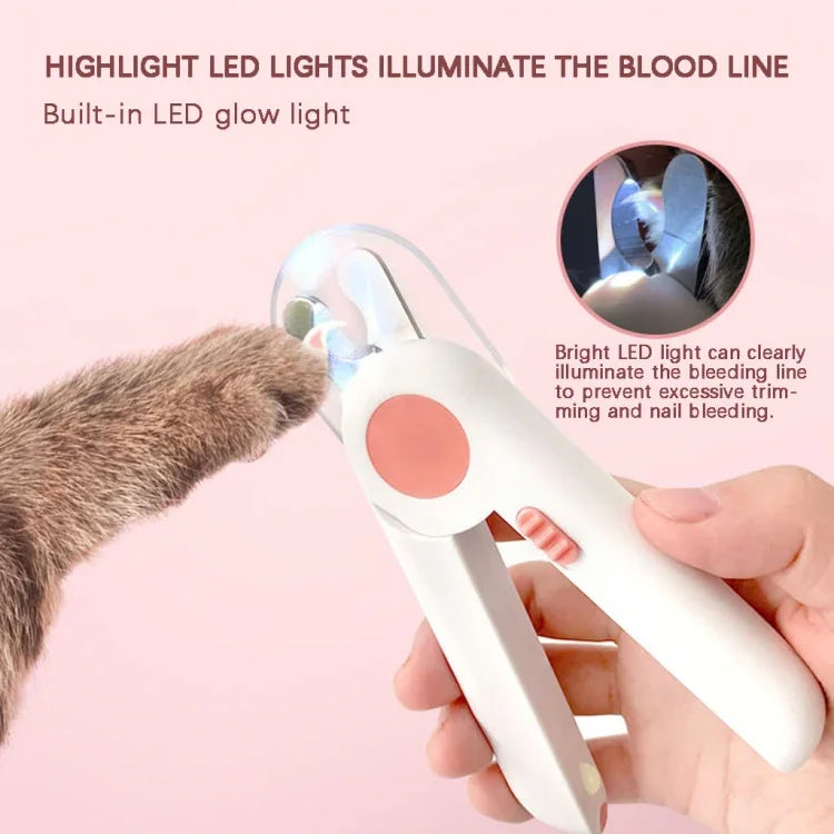 LED-Krallenschere für Katzen und Hunde, Rosa, Blau