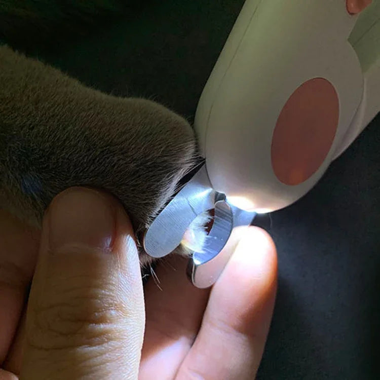 LED-Krallenschere für Katzen und Hunde, Rosa, Blau