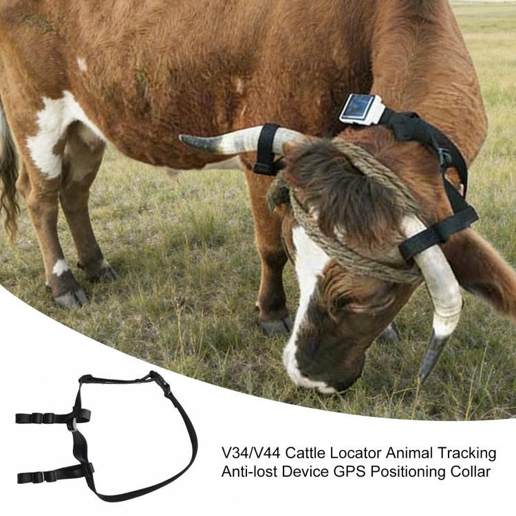 V34/V44 Rinder-Ortungsgerät Set Tier-Tracking Anti-Verlust Gerät GPS-Ortungshalsband, für Rinder