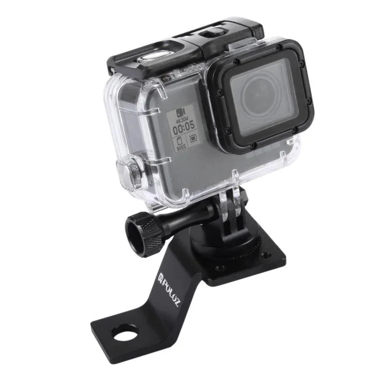 PULUZ Aluminiumlegierung Motorrad-Festhalterung mit Stativadapter & Schraube für GoPro, Insta360, DJI und andere Action-Kameras, Festhalterung 2 (Schwarz), Festhalterung 2 (Silber), Festhalterung 2 (Rot), Festhalterung 2 (Blau), Festhalterung 2 (Gold)