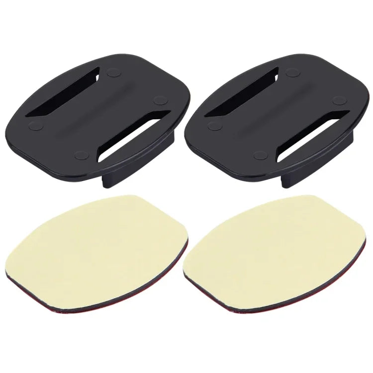 PULUZ 2 Flachhalterungen + 2 Klebestreifen für PULUZ Action-Sportkameras, Jaws Flex Clamp Halterung für GoPro, Insta360, DJI und andere Actionkameras, Aufkleberpaket B