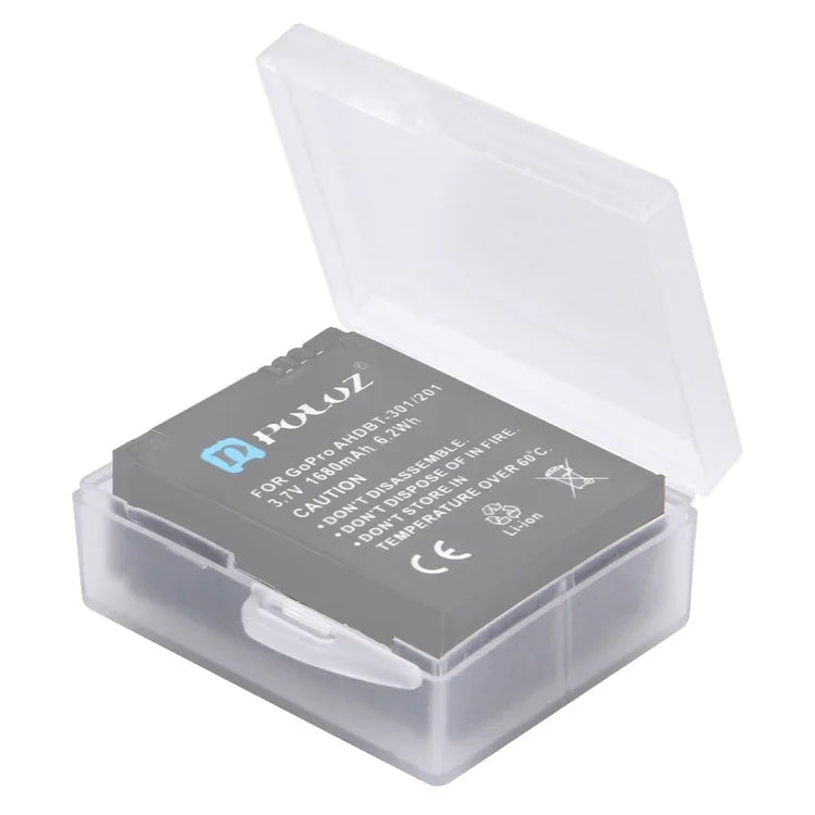 PULUZ Aufbewahrungsbox für Akkus aus robustem, transparentem Kunststoff (für GoPro HERO4 Akku), AHDBT-301/201, AHDBT-401