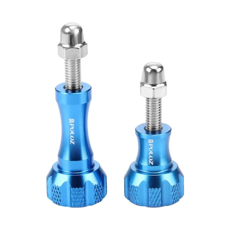 PULUZ CNC-gefräster Aluminium-Daumenknopf mit Edelstahl-Schraubenmuttern-Set für GoPro, Insta360, DJI und andere Action-Kameras, 2 schwarze Schrauben (Aluminium), 2 goldene Schrauben (Aluminium), 2 blaue Schrauben (Aluminium), 2 rote Schrauben (Aluminium)
