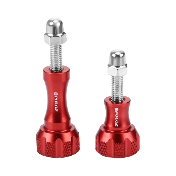 PULUZ CNC-gefräster Aluminium-Daumenknopf mit Edelstahl-Schraubenmuttern-Set für GoPro, Insta360, DJI und andere Action-Kameras, 2 schwarze Schrauben (Aluminium), 2 goldene Schrauben (Aluminium), 2 blaue Schrauben (Aluminium), 2 rote Schrauben (Aluminium)