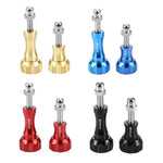 PULUZ CNC-gefräster Aluminium-Daumenknopf mit Edelstahl-Schraubenmuttern-Set für GoPro, Insta360, DJI und andere Action-Kameras, 2 schwarze Schrauben (Aluminium), 2 goldene Schrauben (Aluminium), 2 blaue Schrauben (Aluminium), 2 rote Schrauben (Aluminium)
