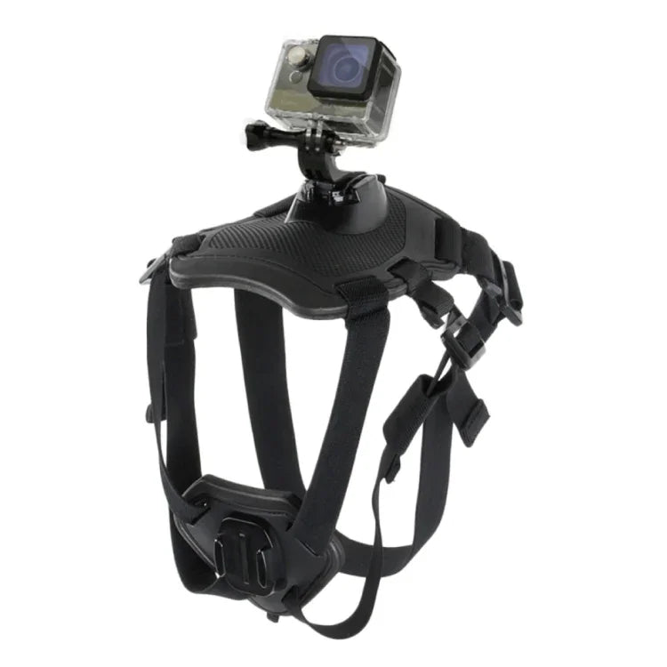 PULUZ Hunde-Apportiergeschirr mit verstellbarem Brustgurt und Halterung für GoPro, Insta360, DJI und andere Action-Kameras, Hunde-Brustgurt