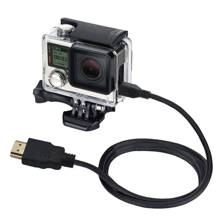 PULUZ Video 19-Pin HDMI-auf-Micro-HDMI-Kabel für GoPro Hero11 Black / HERO10 Black / HERO9 Black / 8 Black / 7 / 6 / 5 / 4 / 3+ / 3, Sony, LG, Panasonic, Canon, Nikon, Smartphones und Kameras, Länge: 1,5 m, HDMI-Kabel für GoPro