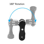 PULUZ CNC-gefräste Aluminium-Kugelgelenkhalterung mit 2 langen Schrauben für GoPro, Insta360, DJI und andere Action-Kameras, CN-Lagerbestand