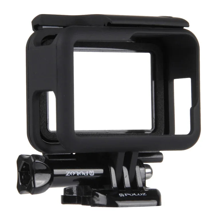 PULUZ ABS-Kunststoffgehäuse mit Rahmenhalterung, Schutzhülle, Sockel und langer Schraube für GoPro HERO (2018) /7 Schwarz /6 /5, für GoPro HERO6 /5