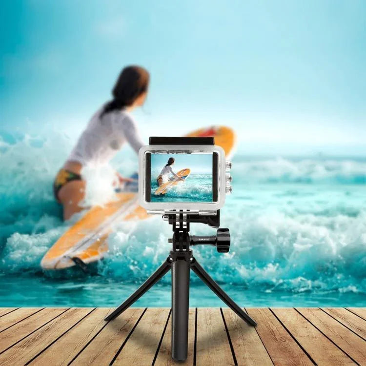 PULUZ 3-Way Grip Foldable Tripod Selfie-stick Extension Monopod for DJI, Insta360, GoPro and Other Action Cameras, Length: 20-58cm, Length: 20-58cm