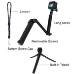 PULUZ 3-Way Grip Foldable Tripod Selfie-stick Extension Monopod for DJI, Insta360, GoPro and Other Action Cameras, Length: 20-58cm, Length: 20-58cm