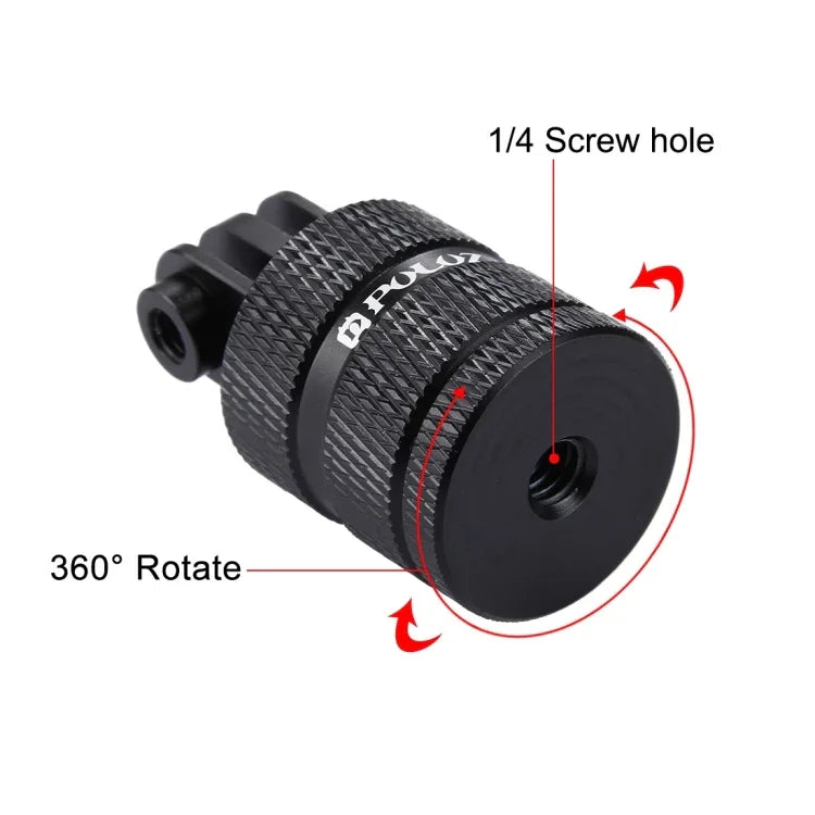PULUZ 1/4-Zoll-Schraubgewinde-Stativadapter mit CNC-Bearbeitung für GoPro, Insta360, DJI und andere Action-Kameras, 1/4 Zoll lang