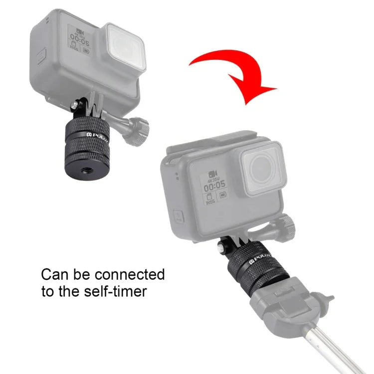 PULUZ 1/4-Zoll-Schraubgewinde-Stativadapter mit CNC-Bearbeitung für GoPro, Insta360, DJI und andere Action-Kameras, 1/4 Zoll lang