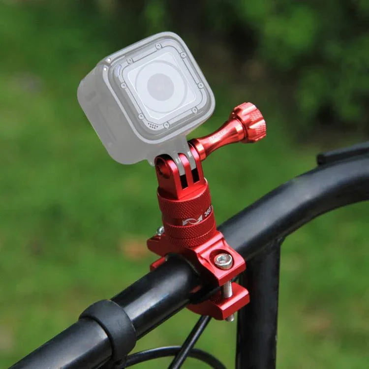PULUZ 360° drehbare Fahrradlenkerhalterung aus Aluminium mit Schraube für GoPro, Insta360, DJI und andere Action-Kameras, China-Lager (Rot), China-Lager (Blau), Lenkerhalterung 1