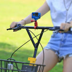 PULUZ 360° drehbare Fahrradlenkerhalterung aus Aluminium mit Schraube für GoPro, Insta360, DJI und andere Action-Kameras, China-Lager (Rot), China-Lager (Blau), Lenkerhalterung 1