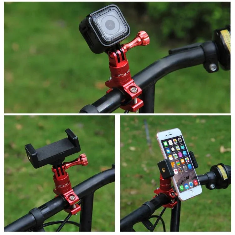 PULUZ 360° drehbare Fahrradlenkerhalterung aus Aluminium mit Schraube für GoPro, Insta360, DJI und andere Action-Kameras, China-Lager (Rot), China-Lager (Blau), Lenkerhalterung 1