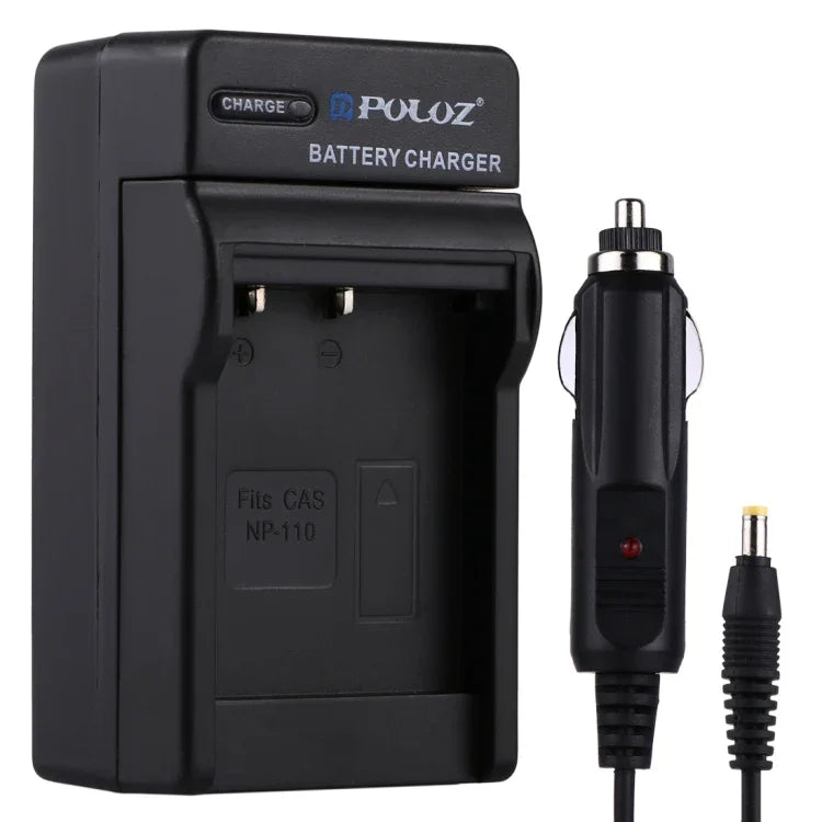 PULUZ Kfz-Ladegerät für Casio NP-110 Akkus und Ladegerät für Digitalkameras